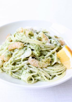 【エビとレモンの大葉ジェノベーゼパスタ】-レシピのメイン写真