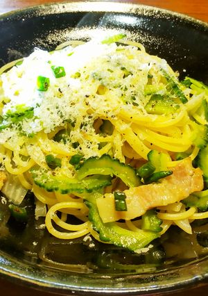 塩豚とゴーヤのパスタ 発酵玉葱-レシピのメイン写真