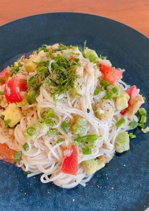 切って混ぜるだけ！具だくさん冷製そうめん-レシピのメイン写真
