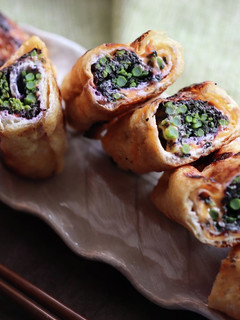赤からし菜の蕾と油揚げの包み焼き-レシピのメイン写真