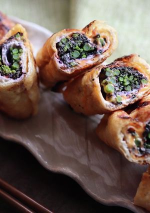 赤からし菜の蕾と油揚げの包み焼き-レシピのメイン写真
