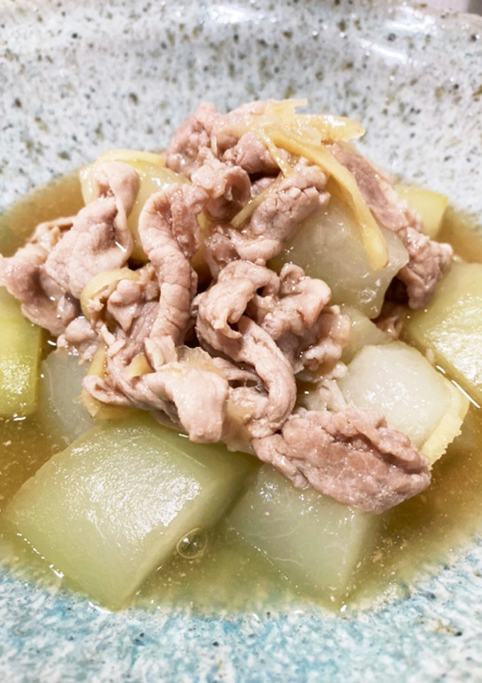 麺つゆ！旬の夕顔と豚肉のとろとろ煮-レシピのメイン写真
