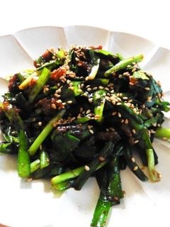 ニラと牛肉の韓国風味噌炒め-レシピのメイン写真