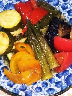 182 夏野菜の揚げ浸し(薄味)-レシピのメイン写真