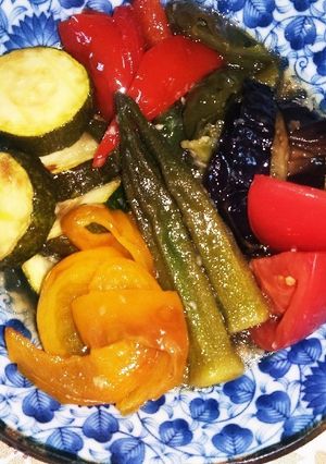 182 夏野菜の揚げ浸し(薄味)-レシピのメイン写真
