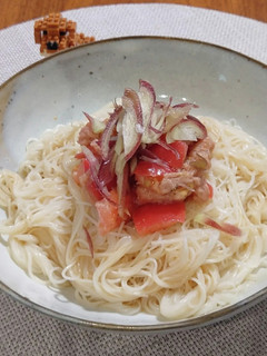 ツナ缶とトマトのソーメン-レシピのメイン写真