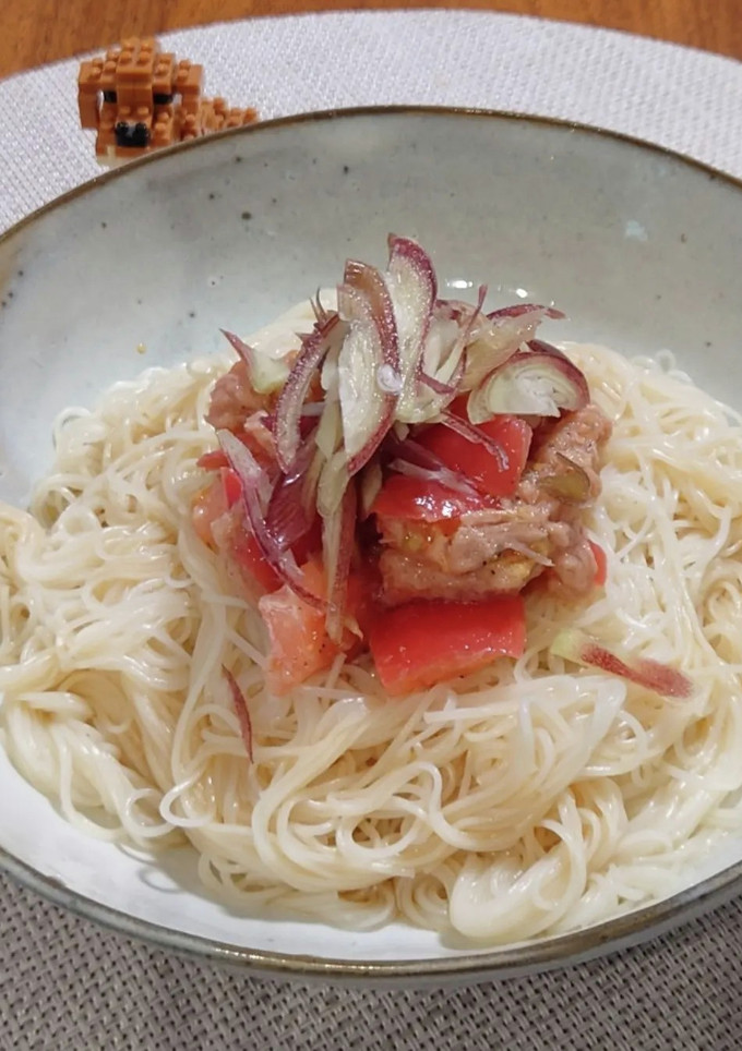 ツナ缶とトマトのソーメン-レシピのメイン写真