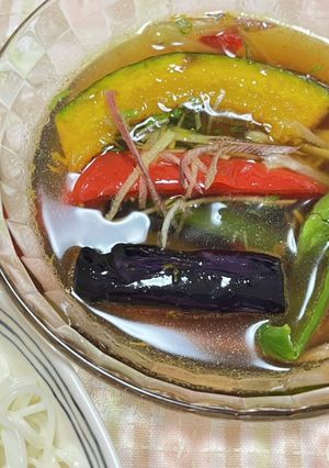 夏野菜つけ素麺-レシピのメイン写真