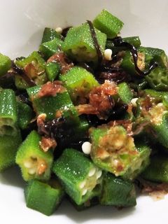 オクラの塩昆布おかか和え-レシピのメイン写真