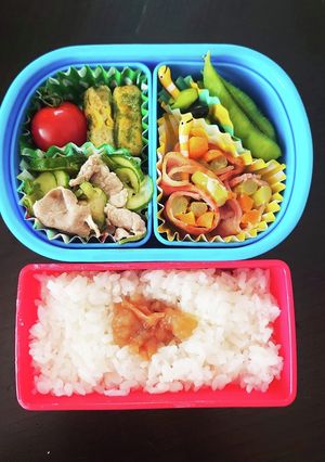 アスパラベーコン豚しゃぶ弁当（小2♂）-レシピのメイン写真
