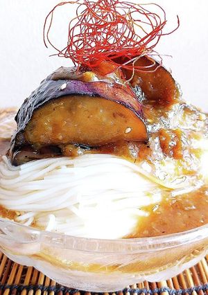茄子のピリ辛味噌煮ダレ素麺-レシピのメイン写真