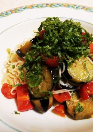 ナスとトマトの冷製そうめん-レシピのメイン写真
