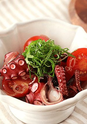 たことトマトのさっぱり薬味和え-レシピのメイン写真