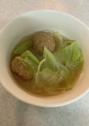中華風！キャベツと春雨肉団子スープ-レシピのメイン写真
