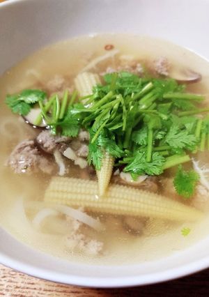 簡単！豚挽き肉と海老のライム風味スープ♪-レシピのメイン写真