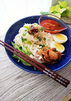 つめたい麺☆キムチめんつゆでビビン麺☆-レシピのメイン写真