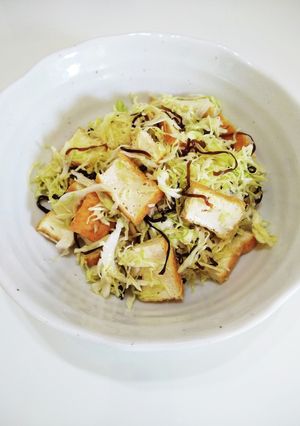 キャベツと厚揚げの塩昆布和え-レシピのメイン写真