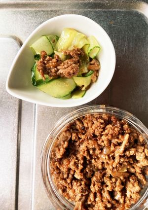 【常備菜】肉味噌を使ったピーラーきゅうり-レシピのメイン写真