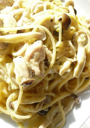 鶏肉としめじのクリームパスタ。-レシピのメイン写真