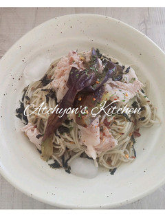 簡単!豚しゃぶとなすの冷やし蕎麦-レシピのメイン写真