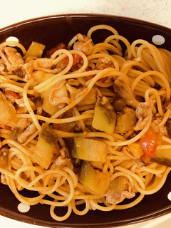 ナスとトマトのスパゲッティ-レシピのメイン写真