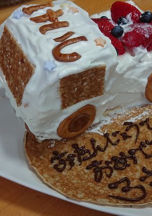 業務スーパーのスポンジで！トラックケーキ-レシピのメイン写真