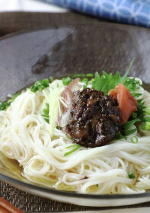 梅しそアカモクそうめん-レシピのメイン写真