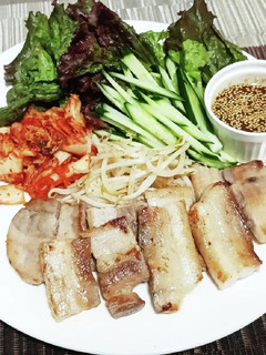 超簡単!厚めの豚バラ肉のサムギョプサル!-レシピのメイン写真