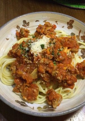 絶望のパスタ(鰯ミンチのトマトソース)-レシピのメイン写真
