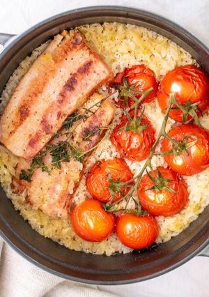 トマトとベーコンの塩こうじ炊き込みご飯-レシピのメイン写真