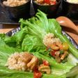 鶏挽き肉でカラフル肉味噌 レタス巻き