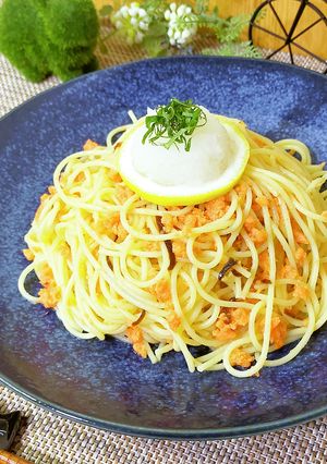 鮭とレモンのおろし冷製パスタ-レシピのメイン写真