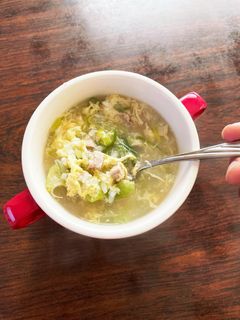 茹で塩煮豚とネギの卵粥-レシピのメイン写真