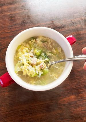 茹で塩煮豚とネギの卵粥-レシピのメイン写真