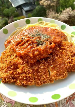 とんかつミートソースパスタ-レシピのメイン写真