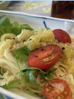 冷たい麺/焼き茄子の冷製パスタ-レシピのメイン写真