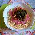 醤油うどん風冷やしうどん69ビアソ納豆2