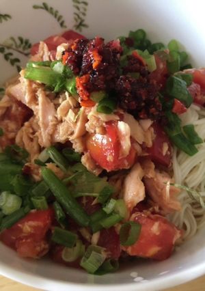 3分でできる爽やかトマトツナそうめん-レシピのメイン写真