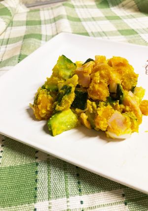 ヨーグルトが爽やかコロコロかぼちゃサラダ-レシピのメイン写真