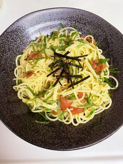 つめたい麺 梅と大葉の冷製パスタ-レシピのメイン写真