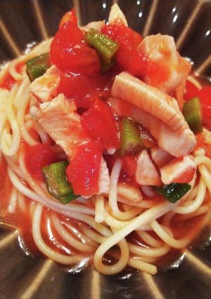 簡単！トマトたっぷり冷製パスタ！-レシピのメイン写真