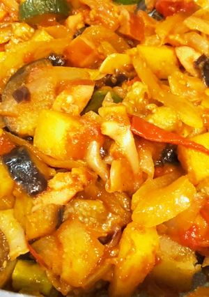 トマトと余り物野菜の無水カレー風-レシピのメイン写真