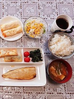 和風・朝食✿鯖の塩焼き定食風 案-レシピのメイン写真