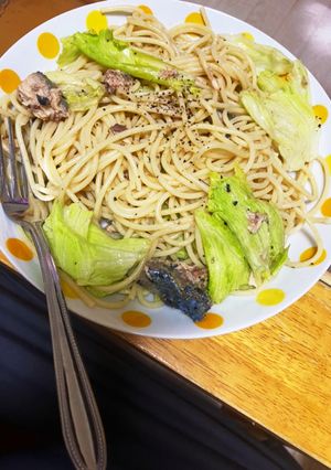 鯖缶とレタスの冷製パスタ-レシピのメイン写真