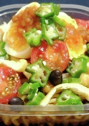 “冷たい麻婆麺”煮玉子/刻み揚げ/オクラ-レシピのメイン写真