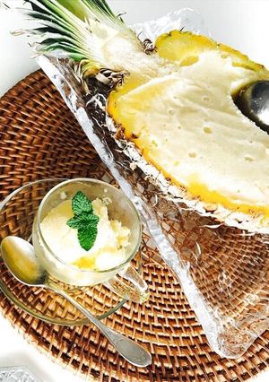 夏のおやつ♬パイン丸ごとシャーベット-レシピのメイン写真