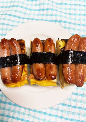 目をつむって食べたらスパムおにぎり♪-レシピのメイン写真