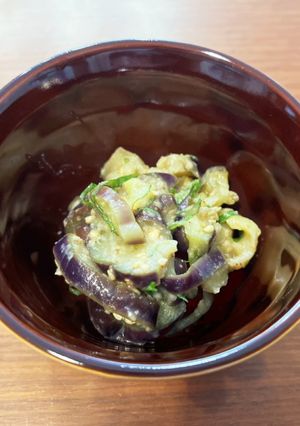 【大量消費にも！】ナスと大葉の白味噌和え-レシピのメイン写真