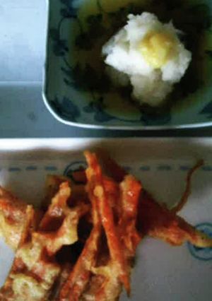 人参の天ぷら(大根おろしの天つゆ添え)-レシピのメイン写真