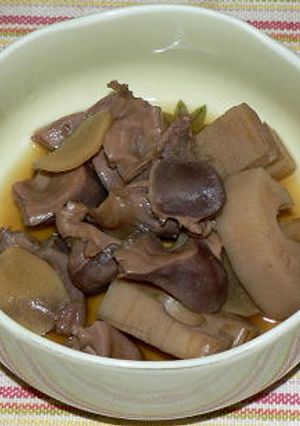 圧力鍋で、砂ズリとレンコンの甘辛煮-レシピのメイン写真
